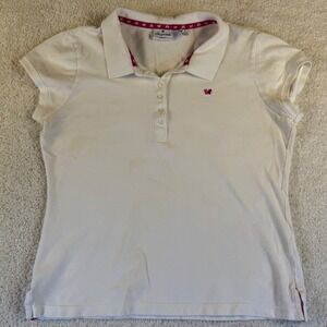 Vintage Y2K Aeropostale Slim Fit Butterfly Polo Shirt Women's XL Short Sleeve